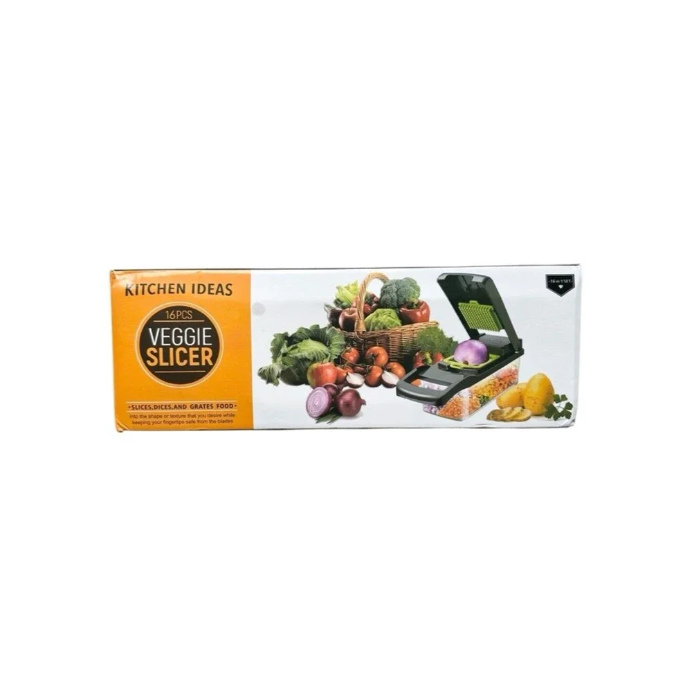 🆕Kitchen Ideas 16 Piece Veggie Slicer Dicer
